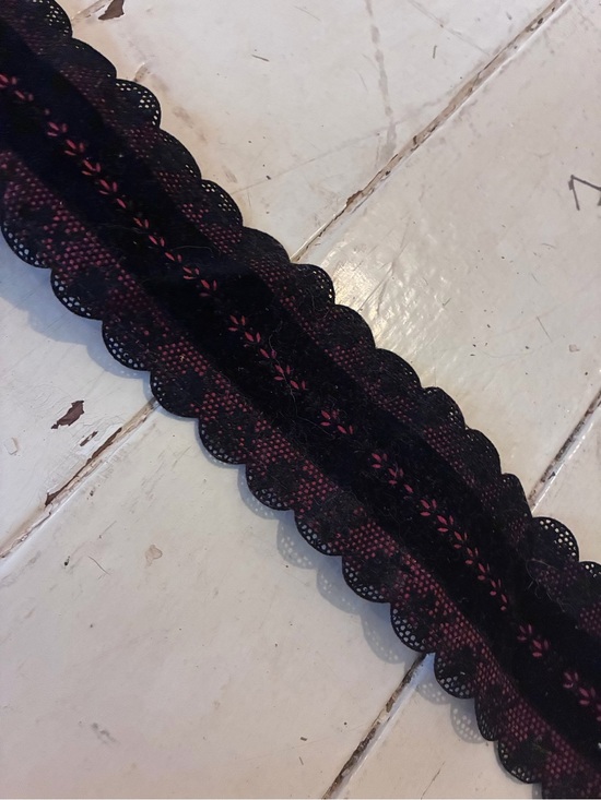 Zohra Vintage Antique Lace Leather Red Black Floral Costume Belt main image 5